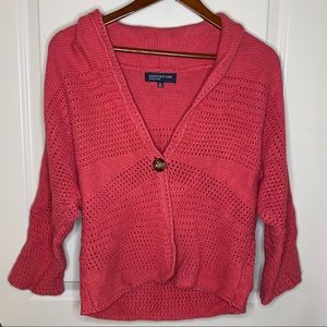 JONES NY Loose Knit pink Cardigan Sweater